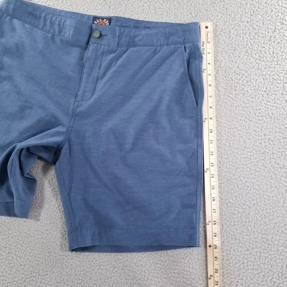 Faherty Shorts Mens 36 Blue All Day Hybrid Performance Drawstring Stretch Chino